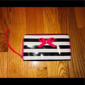 Striped Bow Clutch Wallet